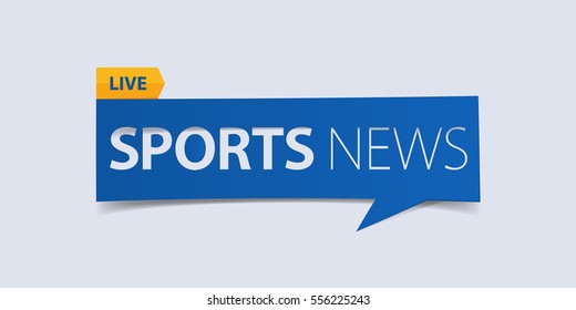 Sport News Banner Isolated On Light Blue Background. Banner Design Template. Vector Illustration.