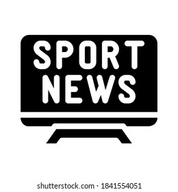 sport news glyph icon vector. sport news sign. isolated contour symbol black illustration