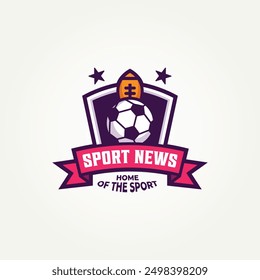 sport news icon logo vector illustration design. simple modern sports news website logo concept