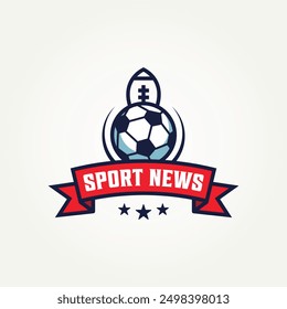 sport news live score icon logo vector illustration design. simple modern sports news website logo concept