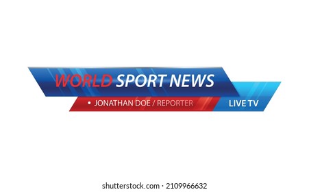 Sport News Lower Third Tv Bar On White Background Realistic Vector Illustration