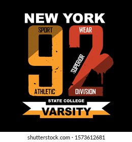 sport numbers athletic,tee typography graphic t shirt for print vector illustration design
