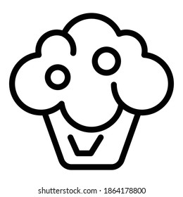 Sport nutrition broccoli icon. Outline sport nutrition broccoli vector icon for web design isolated on white background