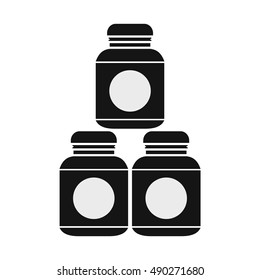 Sport nutrition containers icon in simple style on a white background vector illustration