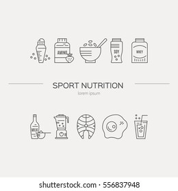 Sport nutrition or diet illustration made in vector. Healthy lifestyle series.