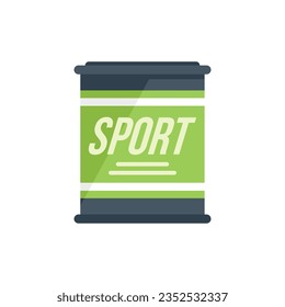 Sport nutrition icon flat vector. Whey container. Gym food isolated