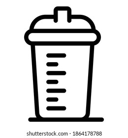 Sport nutrition shaker icon. Outline sport nutrition shaker vector icon for web design isolated on white background