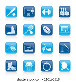 Sport objects icons - vector icon set