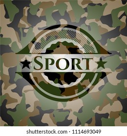 Sport on camo texture