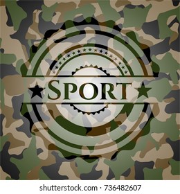 Sport on camo texture