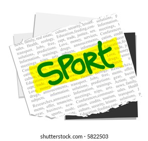 SPORT on vector paper notes background - others: http://www.shutterstock.com/lightboxes.mhtml?lightbox_id=796342