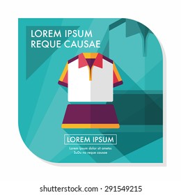 sport outfit flat icon with long shadow,eps10