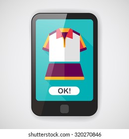 sport outfit flat icon with long shadow,eps10