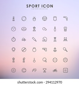 sport outline icons on gradient background
