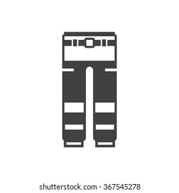 Sport pants outline vector icon. Protective work clothing black and white trousers pictogram isolated on white