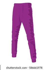 Sport Pants Purple Realistic Vector Illustration Isolated