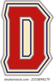 Sport-Patch-Buchstabe Alphabet-Vektorelement