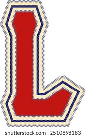 Sport-Patch-Buchstabe Alphabet-Vektorelement