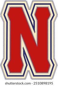 Sport-Patch-Buchstabe Alphabet-Vektorelement