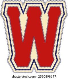 Elemento de Vector de alfabeto de letra de parche deportivo