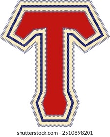 Sport Patch Letter Alphabet Vector Element
