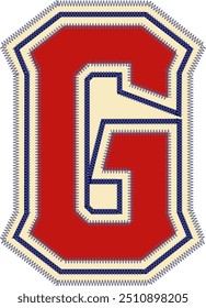 Sport-Patch-Buchstabe Alphabet-Vektorelement