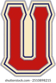Sport Patch Letter Alphabet Vector Element