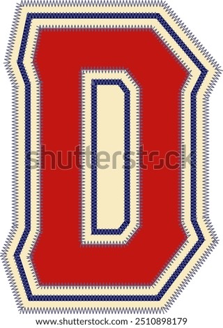 Sport Patch Letter Alphabet Vector Element