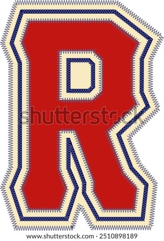 Sport Patch Letter Alphabet Vector Element