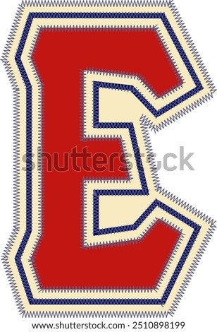 Sport Patch Letter Alphabet Vector Element