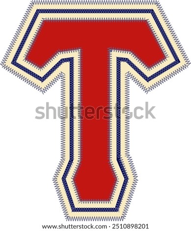 Sport Patch Letter Alphabet Vector Element
