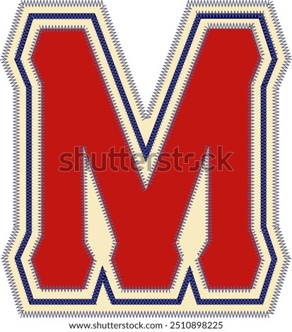 Sport Patch Letter Alphabet Vector Element