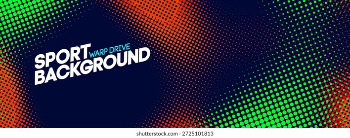 Sport pattern background with halftone jersey and grunge line stripe. Blue texture and speed element for tshirt style with black sporty graphic. Sublime green orange abstract tone through.