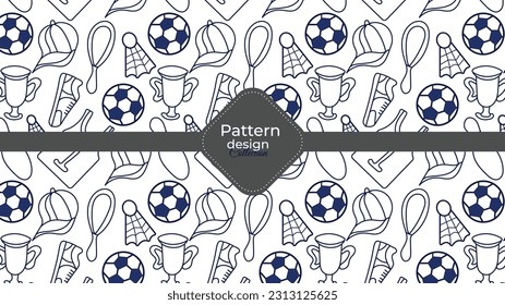  Sport pattern design template . Illustration of sport for pattern collection .