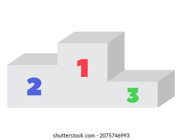 Sport pedestal, winners podium. Victory and award ceremony. Sport competition equipment. Illustration for books, magazines, sport shops. Active lifestyle concept. 