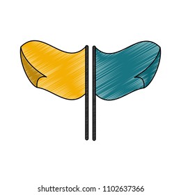 Sport pennants isolated scribble