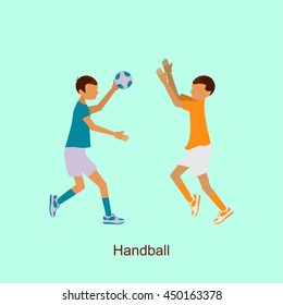 Sport people activities icon Handball isolated. 2016 Summer Games in modern flat design. Sporting Championship International Competition. Vector Illustration eps10