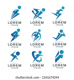 Sport people logo set
