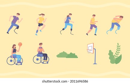 sport people with prosthesis exercise