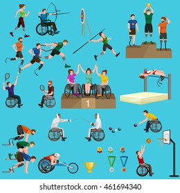 sport for people with prosthesis, physical activity and competition  invalid, disabled athletic game isolated concept