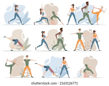 Sport people set. Collection of different sport activity. vector illustration in cartoon style