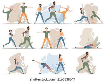 Sport people set. Collection of different sport activity. vector illustration in cartoon style