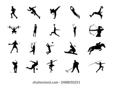 Sport People Silhouette Element Set