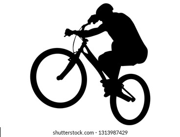 Sport people whit bike on white background