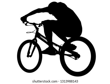 Sport people whit bike on white background