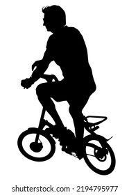 Sport people whit bike on white background