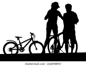 Sport people whit bike on white background