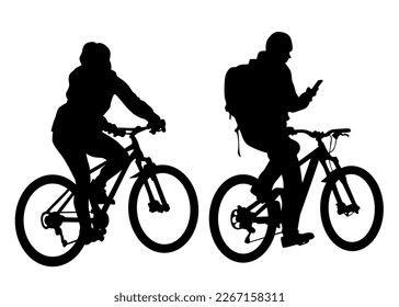 Sport people whit bike on white background