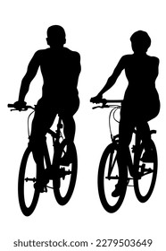 Sport people whit bike on white background