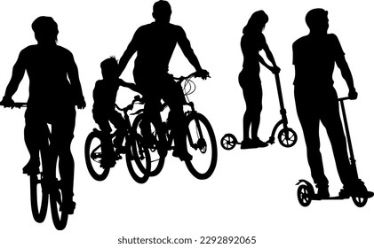 Sport people whit bike on white background